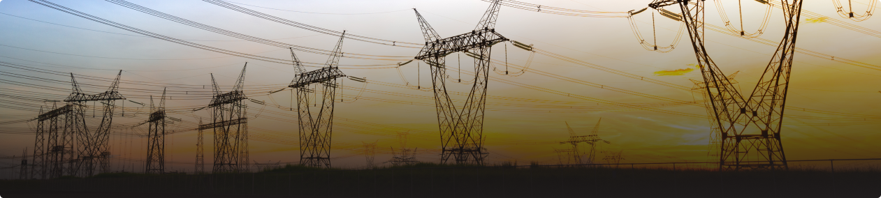 Imagem com torres de energia elétrica