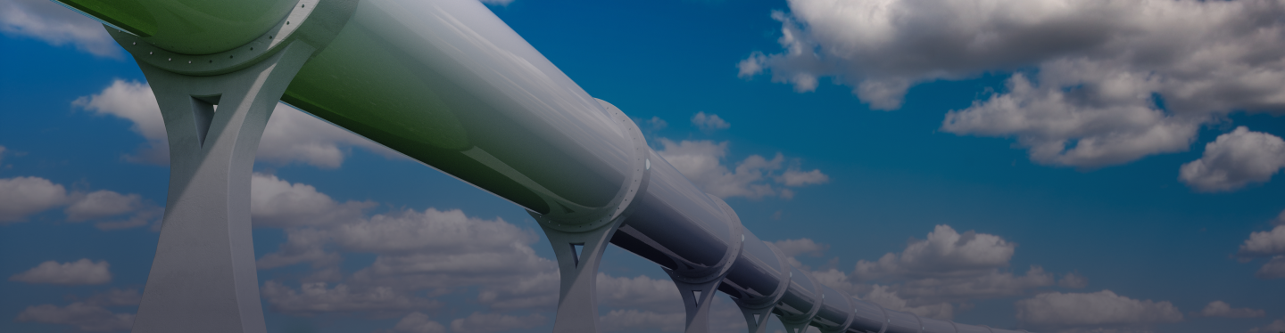 Banner com tubo de gás natural